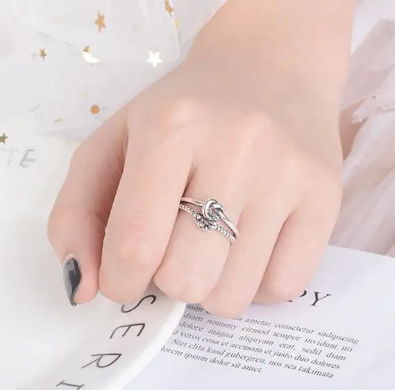 DIEERLAN Bijoux 2019 Ретро старинное кольцо с луком серебряные кольца для женщин женские
