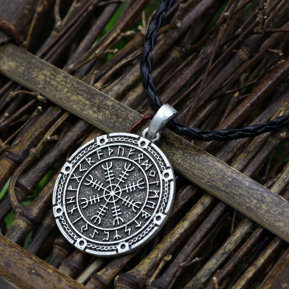 Youe shone мужчины Викинг один символ Рунический амулет узел Vegvisir ожерелье подвеска с