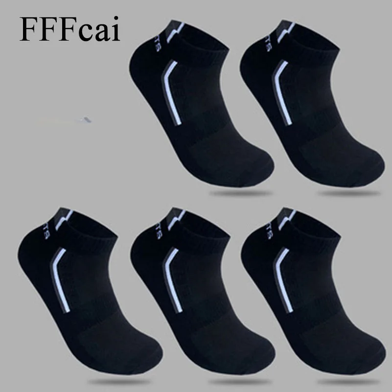 FFFcai, 5 пар, мужские летние тонкие короткие спортивные хлопковые носки, мягкие спортивные носки для бега, дышащие носки для улицы