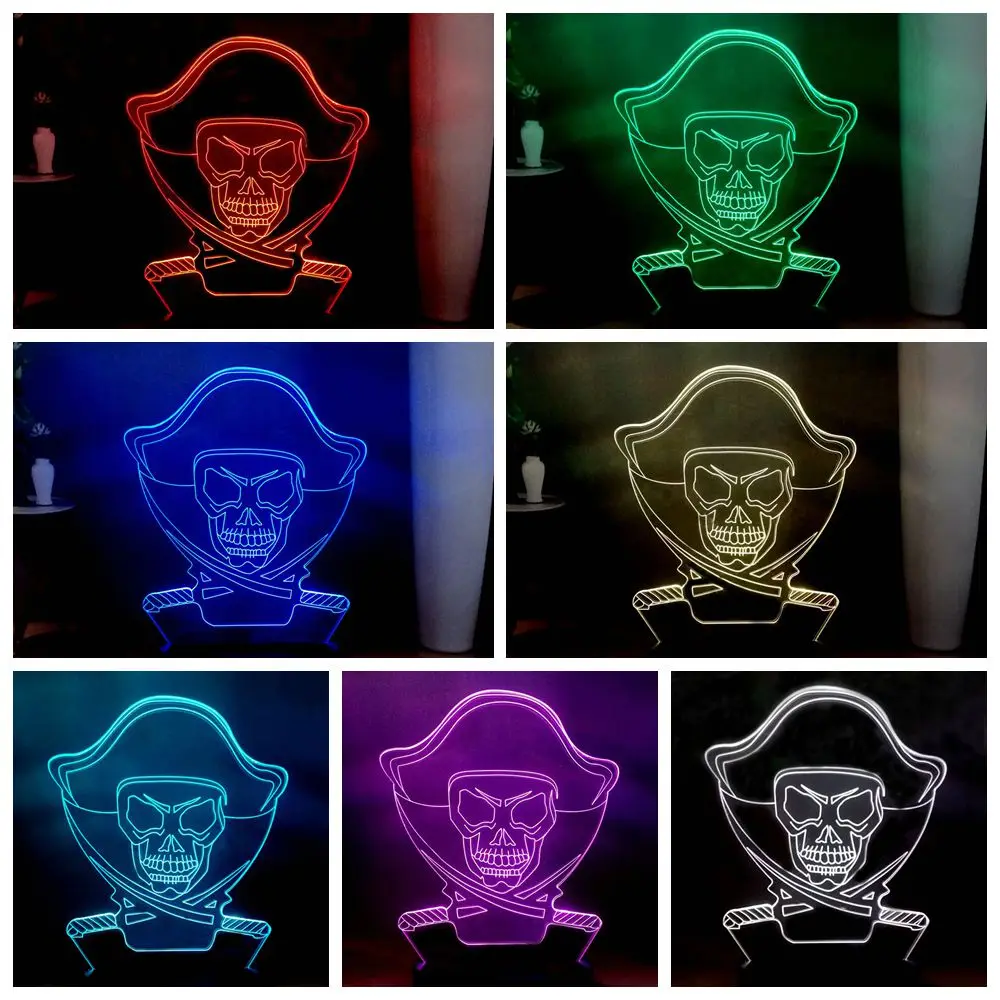 С изображением персонажа фильма Пираты Карибского моря 3D визуальный лампа