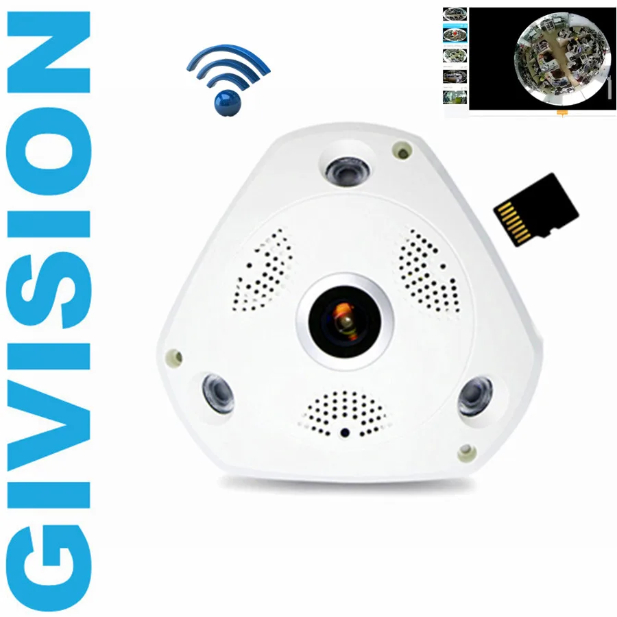 Беспроводной WI FI Fisheye ip камеры 960 P HD панорамная широкоугольный 1.3mp сети TF SD карты