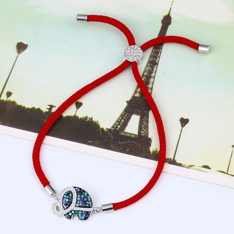 OCESRIO Abalone оболочка красный резьбовой браслет регулируемый циркониевый для