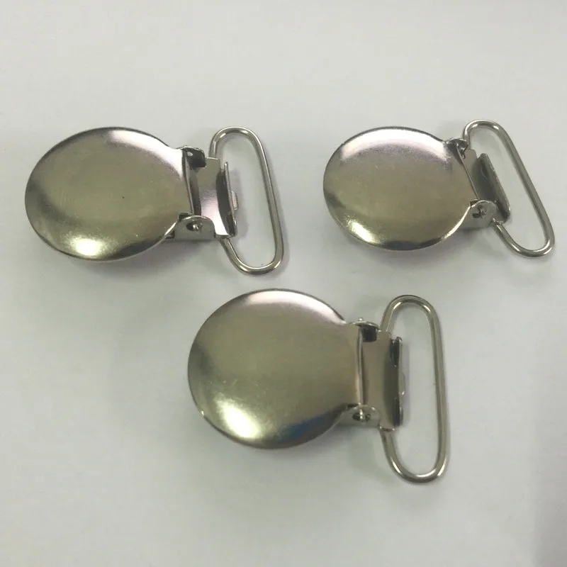 Бесплатная доставка 50 шт./лот Серебряные Зажимы для подтяжек круглой формы