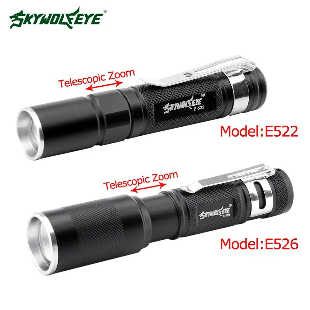 SKYWOLFEYE Mini penlight 6000 LM Q5 LED Flashlight Torch 3 Modes Zoomable Adjustable Focus Lantern Portable Light AA 14500 | Освещение