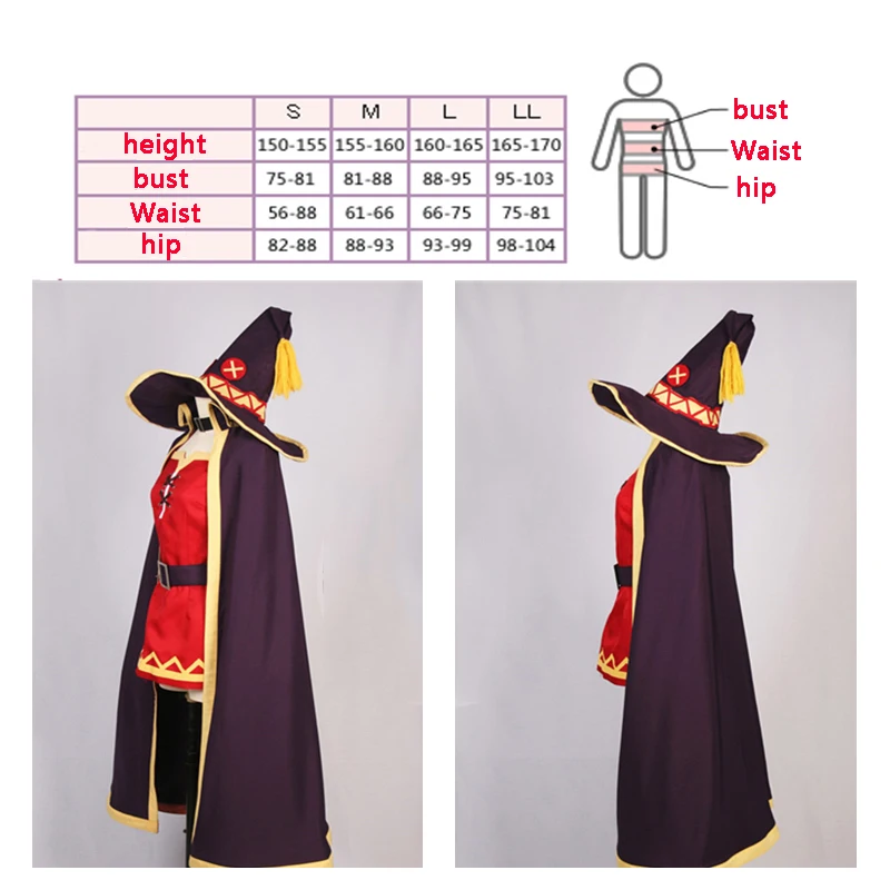 KonoSuba Божье благословение на этом чудесном мире Косплей Женщины Megumin плащ платье униформа наряд Аниме косплей костюмы и парики