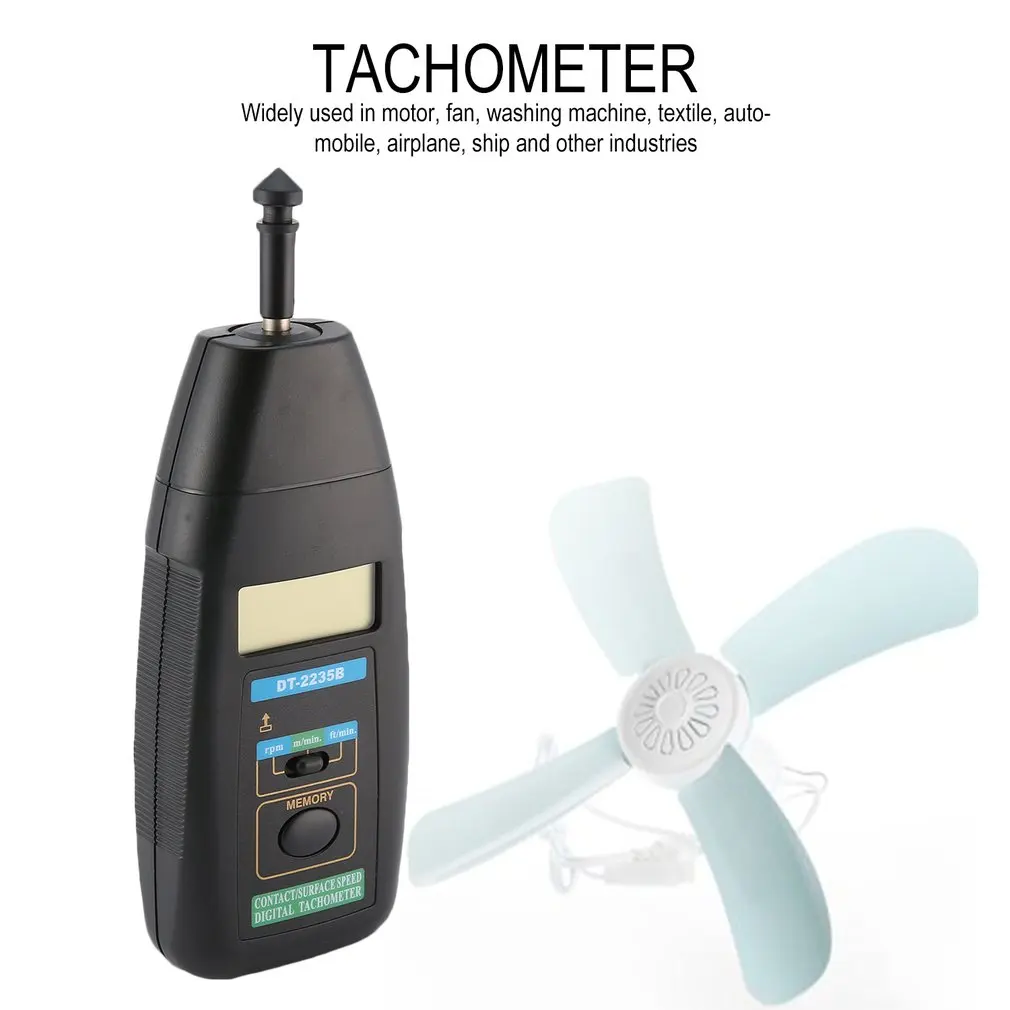 JTW DT-2235B ЖК-цифровой тахометр контакт RPM Tach тестер метр Датчик скорости двигателя