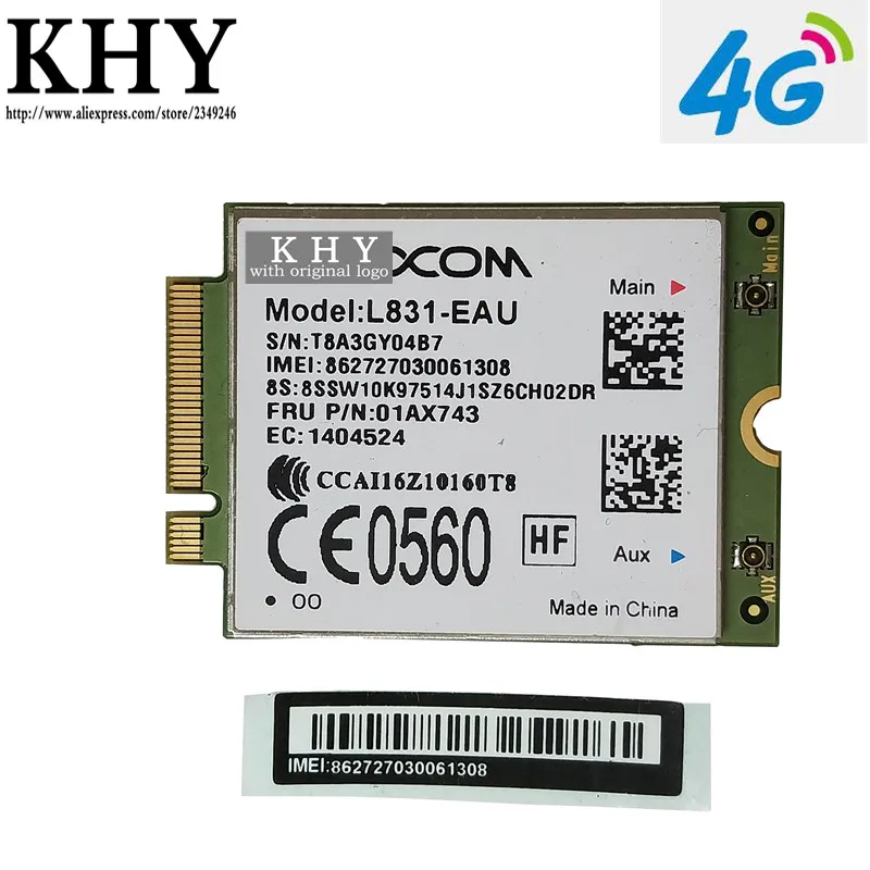 Новый оригинальный XMM7161 Cat4 M.2 WWAN L831 EAU 4G LTE модуль для Thinkpad X270 T470 L470 L570 T570 P51S MIIX 510 12IKB