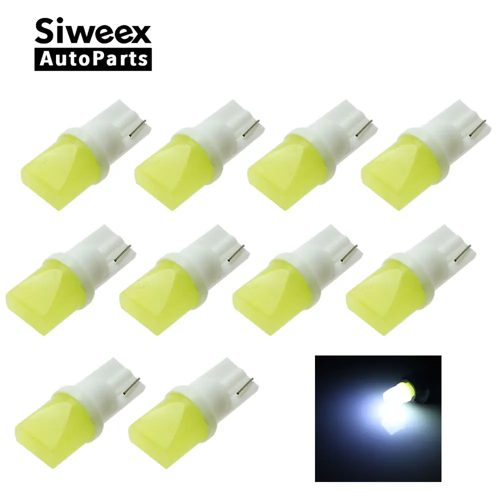 10 шт. T10 гнездо W5W 168 194 SMD COB светодиодный белые женские туфли на платформе и боковые