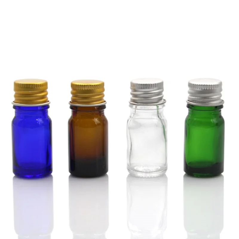 

5ml Cosmetic Containers Bottle High Quality Glass Bottle Refillable Aluminium Cap Bottle Sample Packaging Vial Emulsion Jar