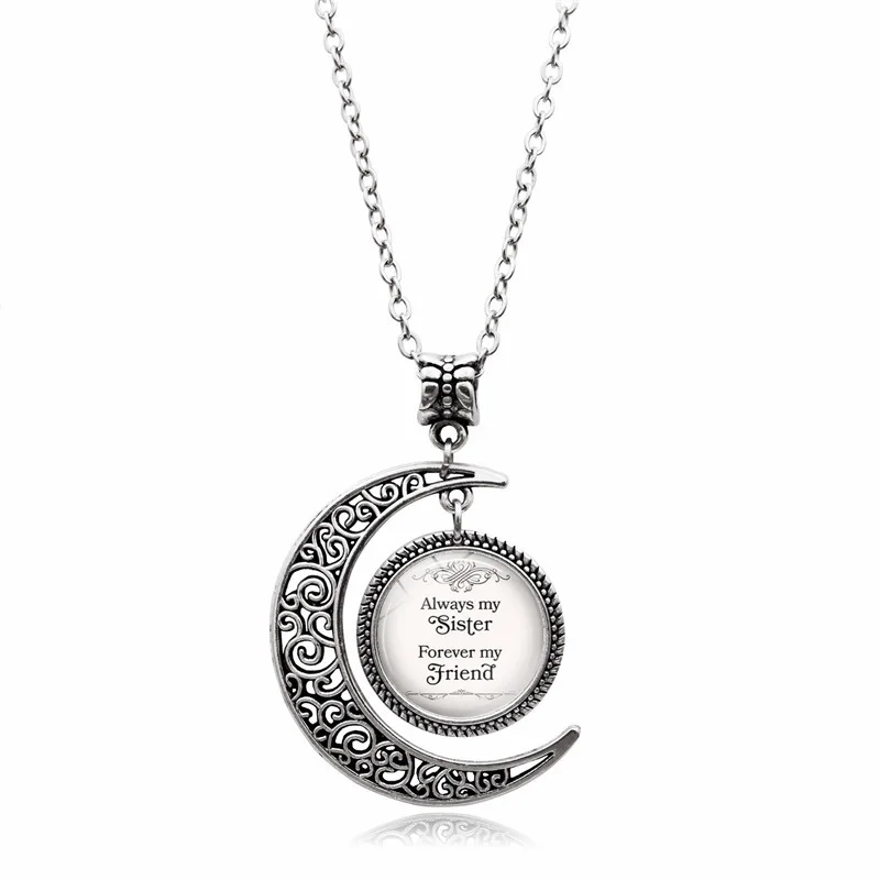 Цепочка с подвеской в виде полумесяца всегда моя сестра навсегда мой друг|cabochon