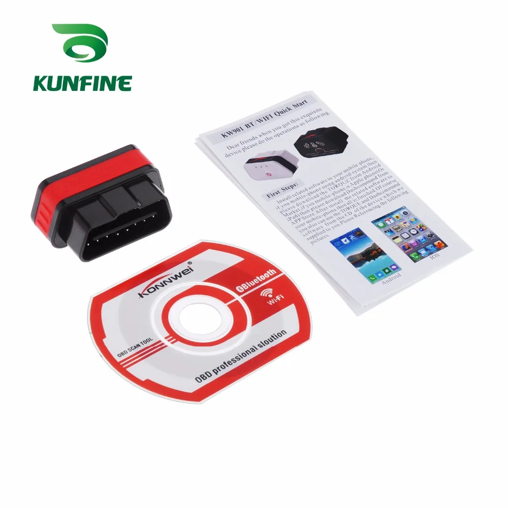 Автомобильный диагностический сканер Super Mini KW901 WIFI ELM327 V1.5 ODB2 OBDII считыватель кодов