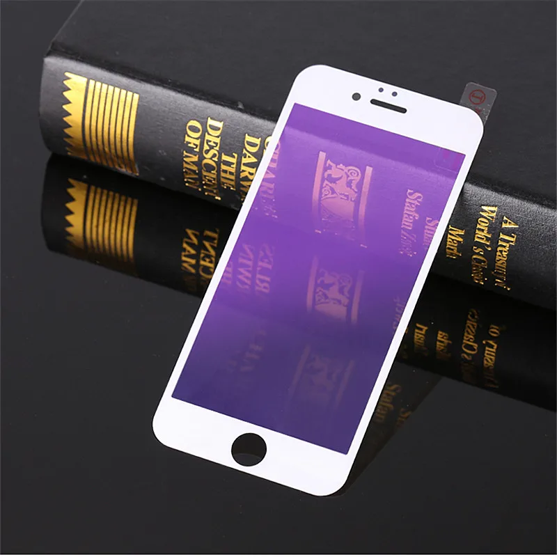 WZH Full Cover Tempered Glass For iphone 5 5s 5c SE 6S Screen Protector Anti Blue Light Protective Film for 6 7 8 Plus X | Мобильные
