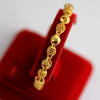 women mens bracelt yellow gold filled beads bracelet chain link gift