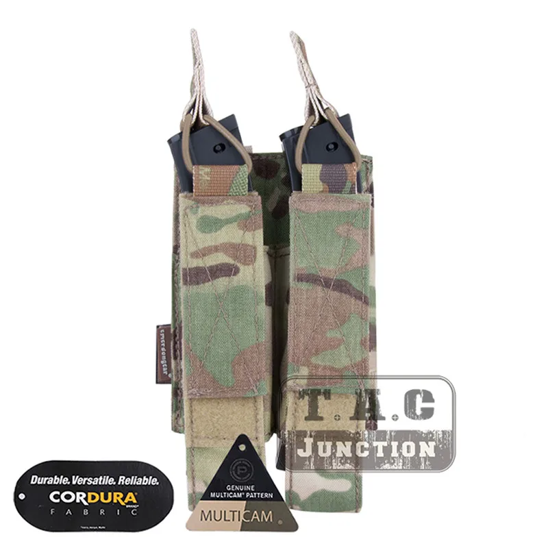 Emerson тактическое модульное облегченное(легковесное) разгрузочное снаряжение двойной открытый Топ SMG Mag Чехол держатель emersongear пластиковый пистолет подсумок для магазинов для MP5/MP7/KRISS