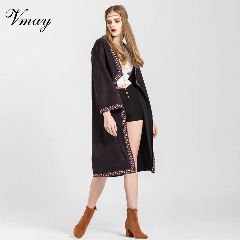 Vmay Women Vintage Bohemian Shirt 2018 New Arrival Patchwork Butterfly Sleeve V-Neck Boho Style Cardigan Top Female V1710417 |