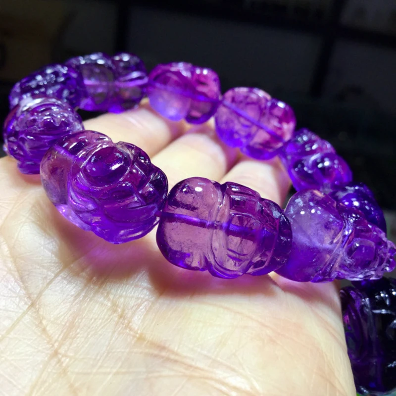 Женские фиолетовые браслеты с натуральным кристаллом трендовые кристаллом|crystal
