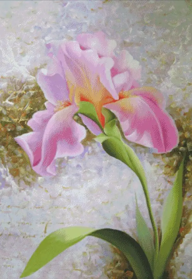 Pink rose iris flowers cross stitch kits package 18ct 14ct 11ct cloth silk cotton thread embroidery DIY handmade needlework | Дом и сад