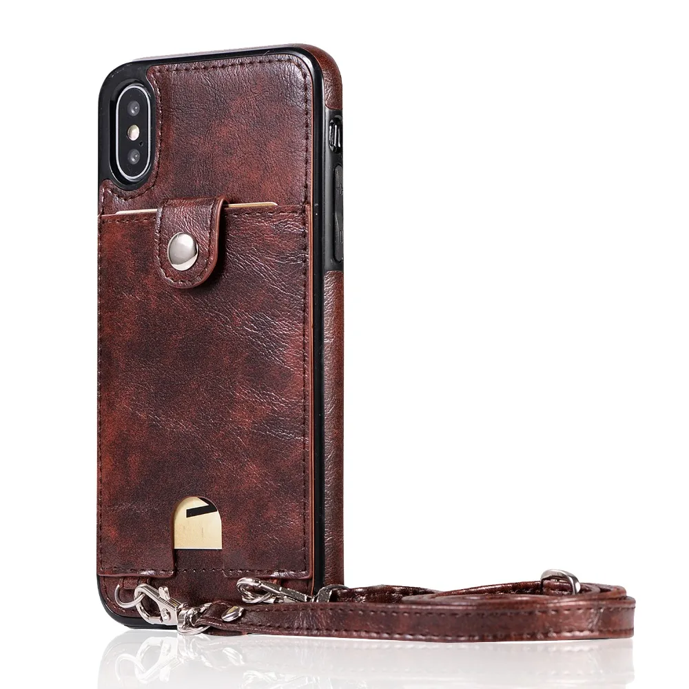 Модный чехол-кошелек для iPhone XS MAX X XR, чехол для iPhone 8 7 6 6 S Plus, кожаный чехол с карманом для карт, ремешок