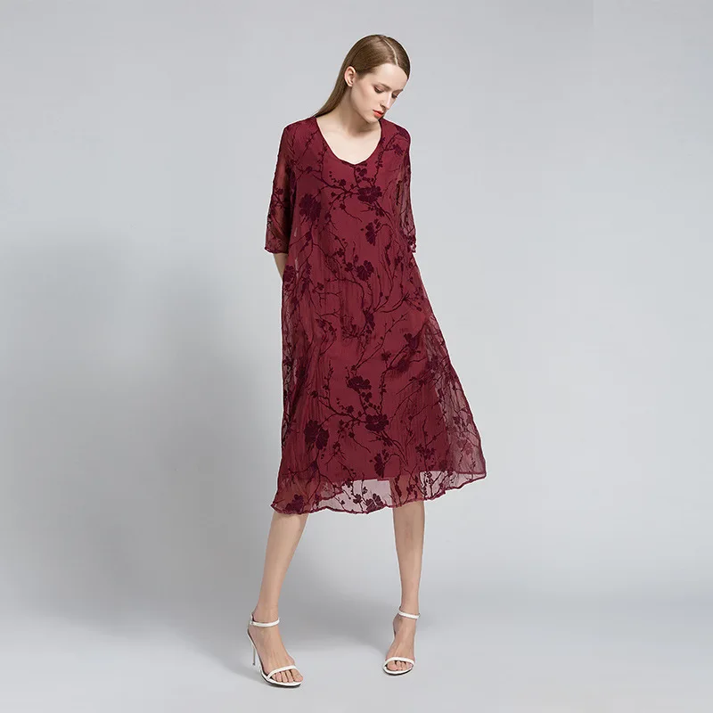 Летнее платье 2017 плюс Размеры Для женщин S тиснением элегантный пляжный