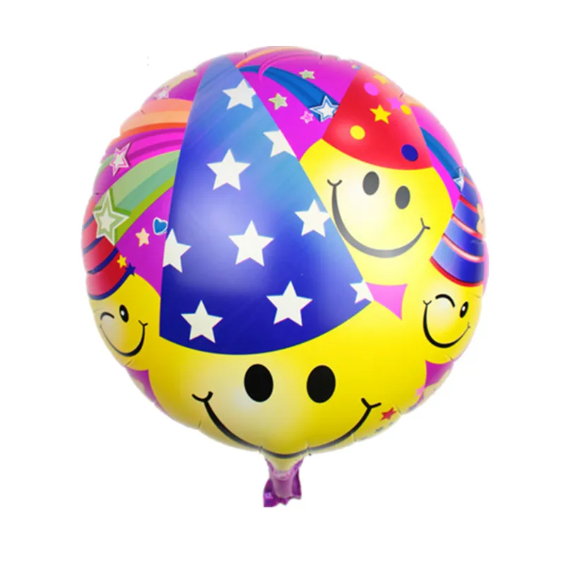 Новый Воздушный шар из фольги игрушки 18 дюймов Круглая шляпа улыбающаяся с днем