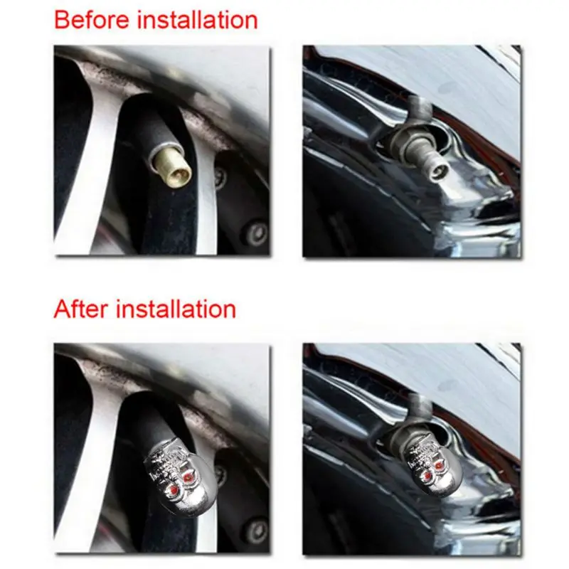 

5Pc Skull Tyre Tire Wheel Car Auto Valves Cap Dust Stem Cover BicycleMotocycle