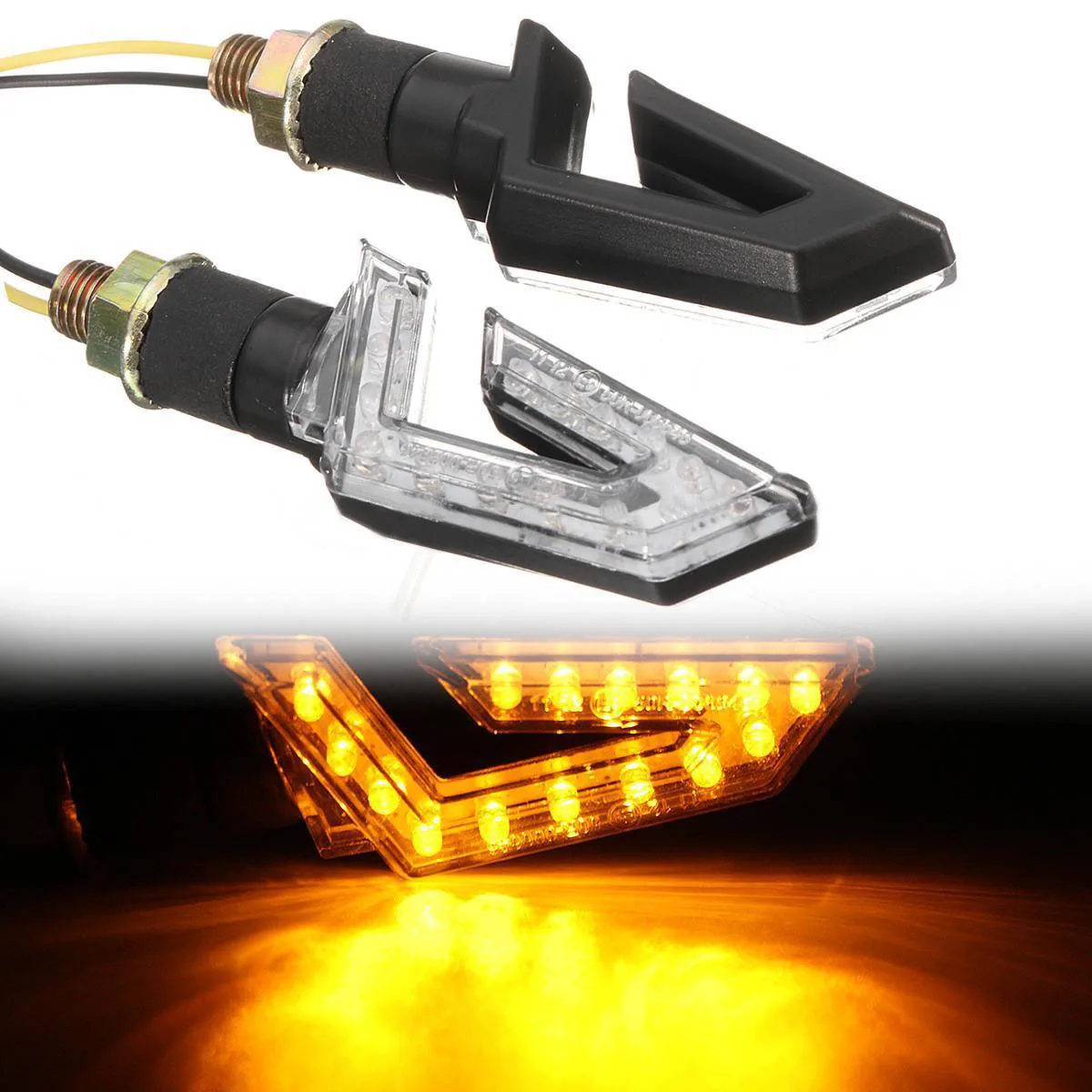 Универсальный мотоциклетный светильник 15 светодиодов 2 шт.|amber|amber amberamber light |