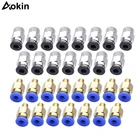 PC4-M10 прямой Пневматический фитинг, нажимной для подключения + PC4-M6 быстрого подключения, для 3D-принтера, экструдера боудена, 20 шт.лот