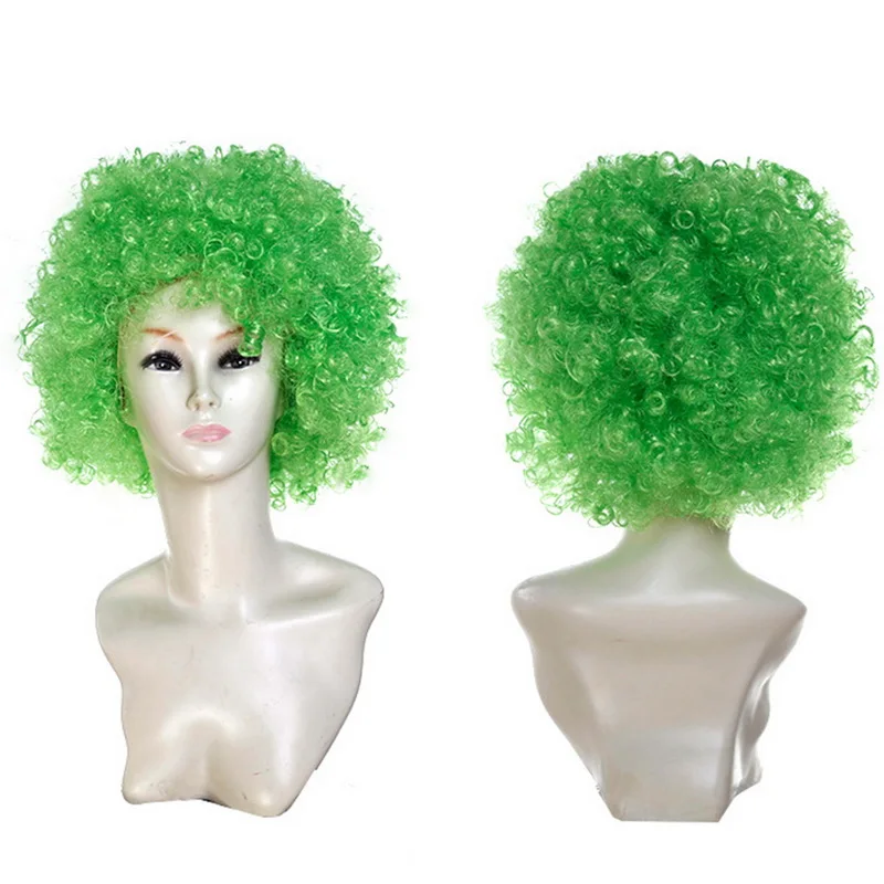 Green Dozzlor 6 цветов клоун взрывающиеся искусственные накладные волосы Косплей короткие волосы Хэллоуин Патри шляпы праздничное событие поставки Мути-цвет парик - Цвет: Green