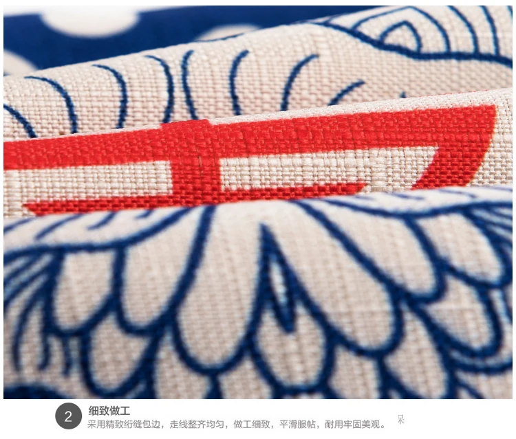 Классические китайские цветы льняная хлопковая подушка синий и белый с цветами