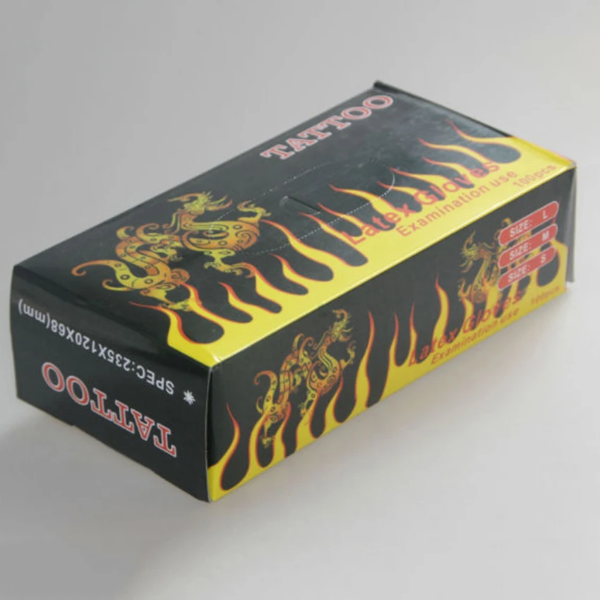 50 пар/кор. Одноразовые черные стерилизованные латексные резиновые перчатки для