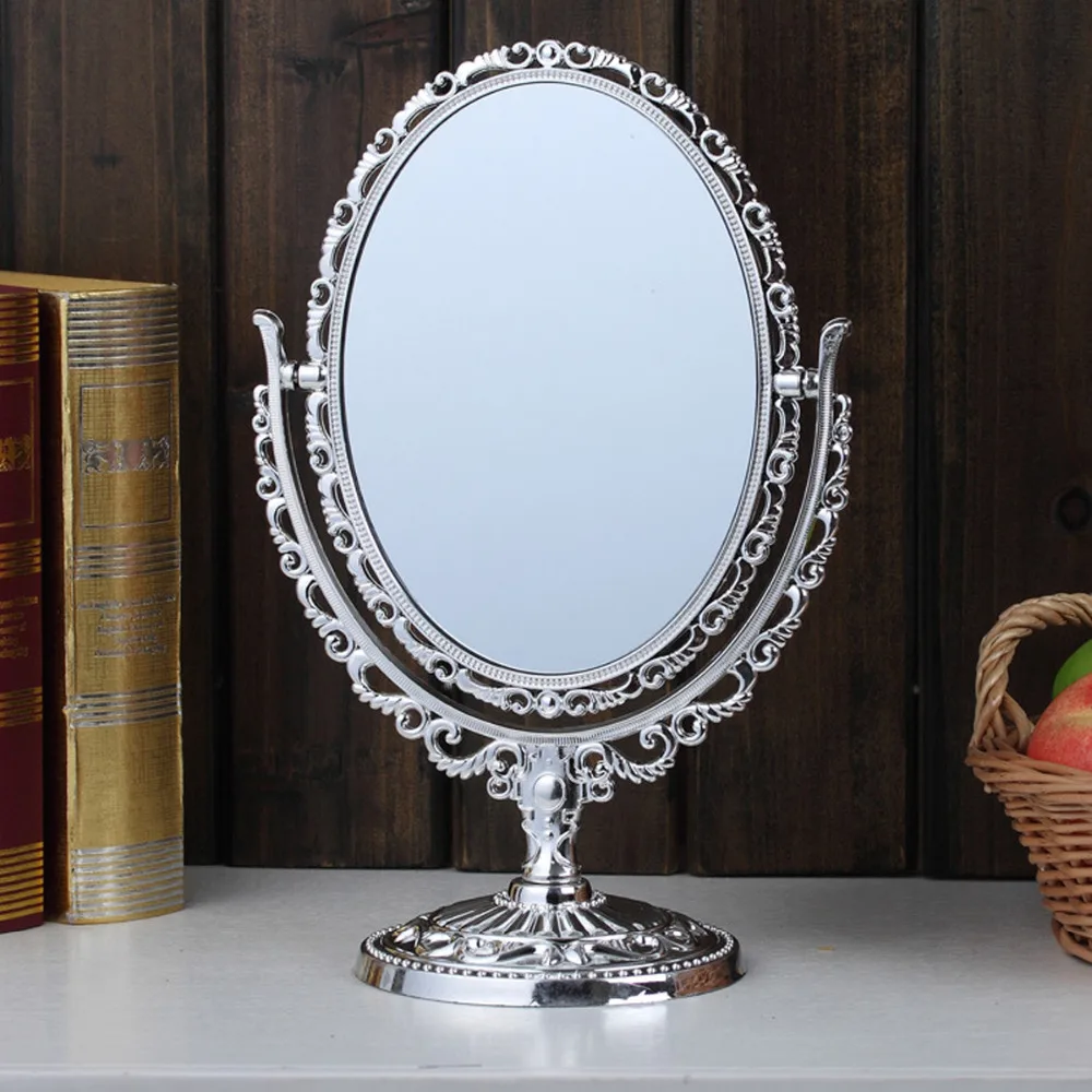 

Double sided Make Up Shaving Faced Cosmetic Shaving Mirror Bath Table Free Stand Shaving Bath Table On Stand Rotatable
