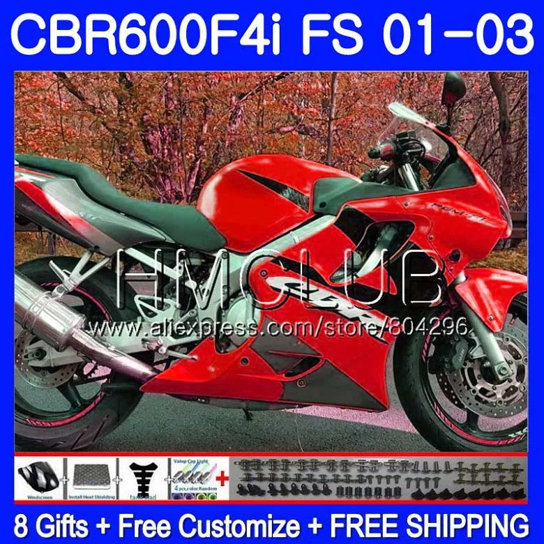 Корпус для HONDA CBR600F4i CBR600FS CBR600 F4i 01 02 03 61HM.24 CBR 600 FS 600F4i 2001 2002 2003 красный|Комбинезоны| |