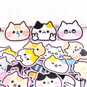 40 шт., самоклеящиеся наклейки на телефон в виде головы кошки