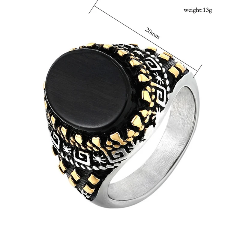 Винтажное овальное красное/черное/зеленый оникс перстень для мужчин в оксиде