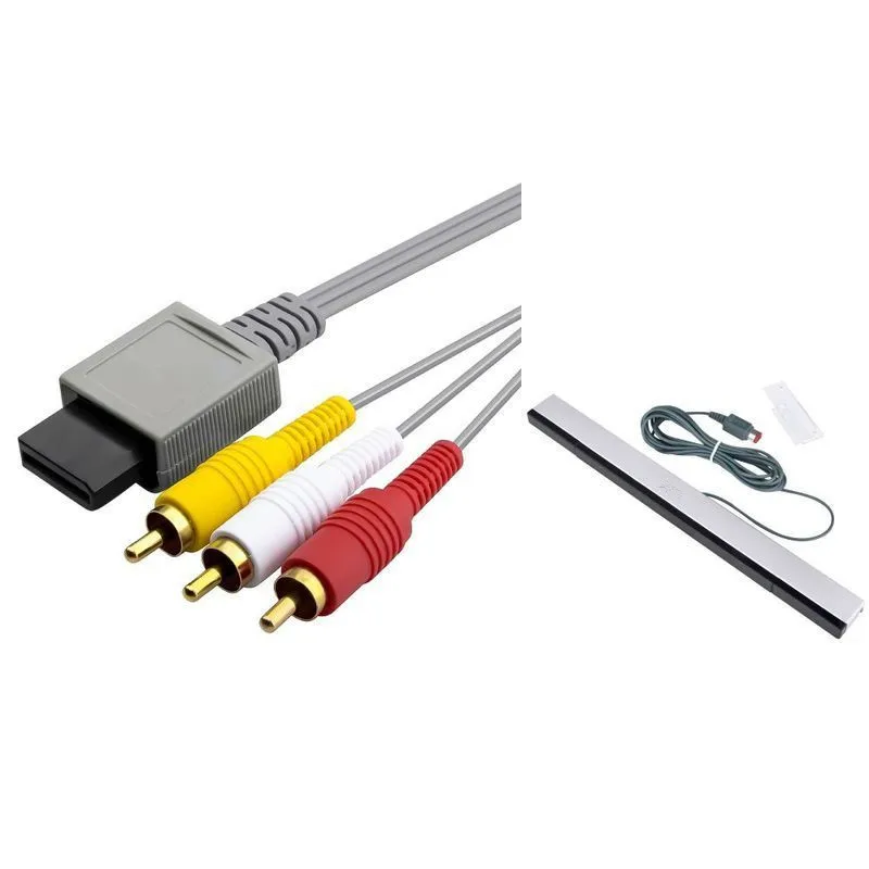 

2 шт. 6 футов 1,8 м AV композитный кабель RCA + черная Проводная сенсорная панель для Nintendo Wii New
