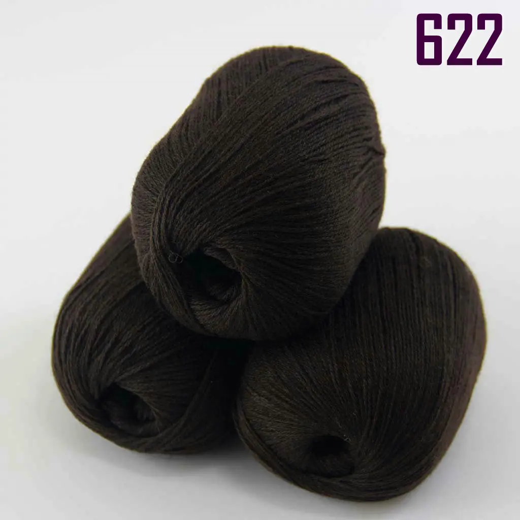 622 Brown Распродажа новые мягкие 3X50 г чистый кашемир обертывание шали ручной вязки шерсть пряжа Кашемир шали и обертывание s 233 - Цвет: 622 Brown