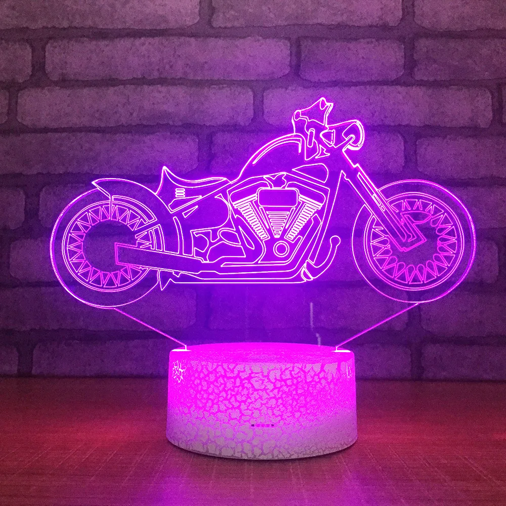 Мотоцикл 3D светодиодный RGB Ночной светильник 7 цветов Настольный экшн-фигурки 075