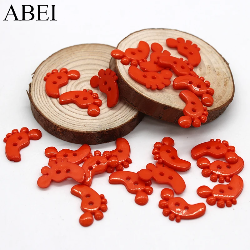 200pcs/lot Cartoon Feet Buttons for Baby Kids Clothing Embellishment Sew Tools Diy Handmade Button Crafts Garment Accessories | Дом и сад