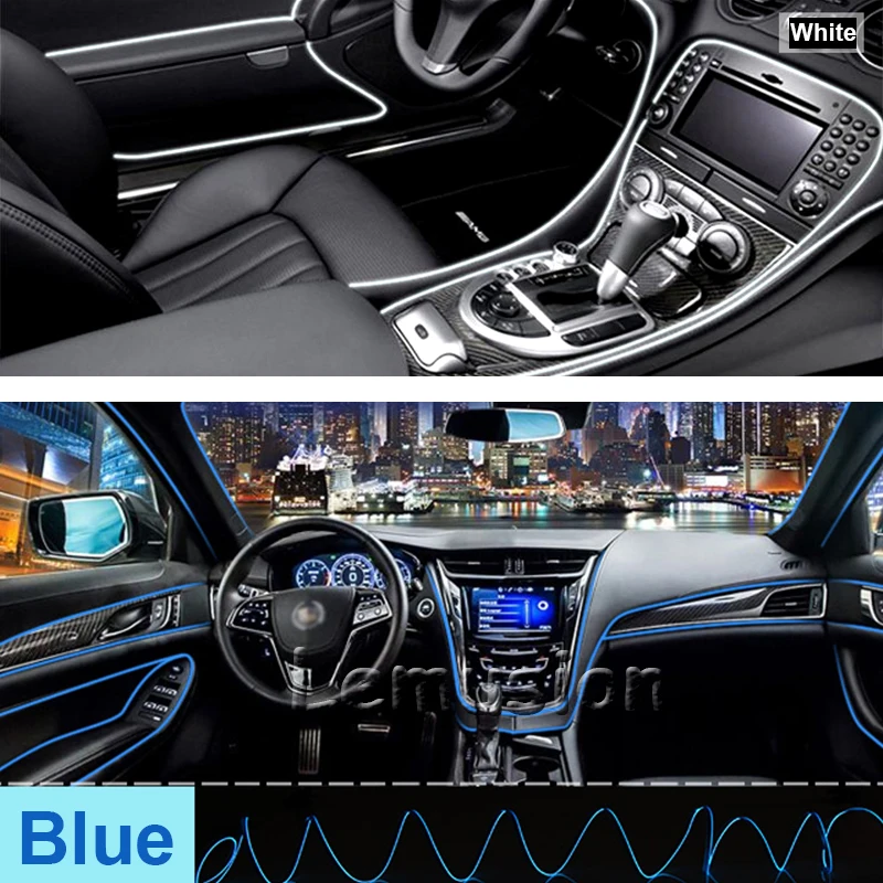 Автомобильный светодиодный холодный светильник 12 В неоновые полоски для Ford focus 2 3