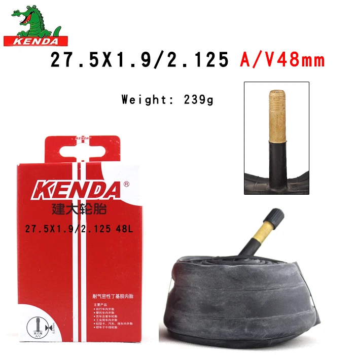 27.5X1.9-2.125 AV48L Kenda велосипедная внутренняя трубка 27 27,5 дюймов 1,5 1,75 1,9 2,125 AV FV BMX Складная велосипедная шина велосипедные резиновые шины резиновые трубки запчасти - Цвет: 27.5X1.9-2.125 AV48L
