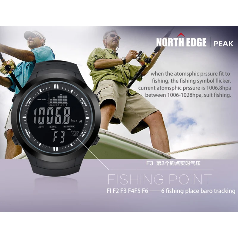 Цифровые мужские часы Northedge спортивные для улицы светодиодные цифровые 50 м
