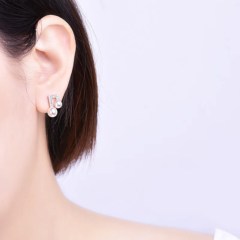 Fashion simple ladies wild natural beads zircon earrings party wedding big circle jewelry accessories | Украшения и аксессуары