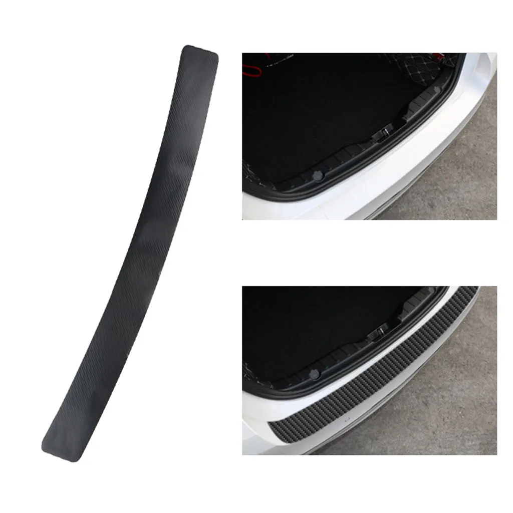 Наклейки для защиты порогов и багажника автомобиля с изображением карбонового волокна (2 шт.)