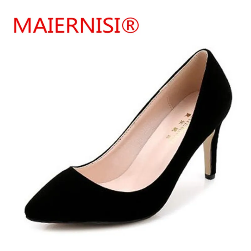 

Women Pumps Fashion Flock High Heels Shoes Black Pink Yellow Shoes Women bridal Wedding Shoes Ladies