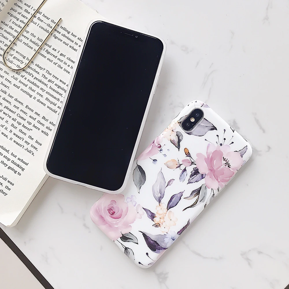 Красивые чехлы для телефонов с изображением цветов LOVECOM для iPhone 11 Pro Max XS Max XR XS X 6 6S 7 8 Plus, мягкая задняя крышка IMD, подарок для влюбленных