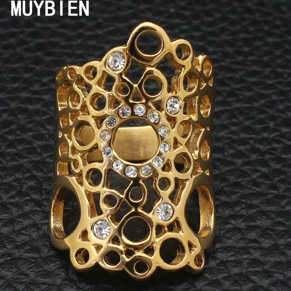 MUYBIEN/бесплатная доставка модное открытое большое кольцо для женщин Цвет