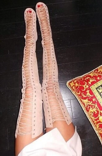 Хит продаж женские высокие ботинки на шнуровке босоножки-гладиаторы с вырезами