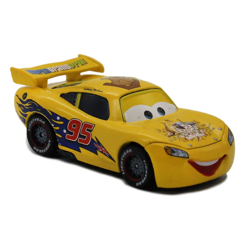 Машинки Disney Pixar Тачки 2 No.95 Молния Маккуин австралийский узор металлический Литая