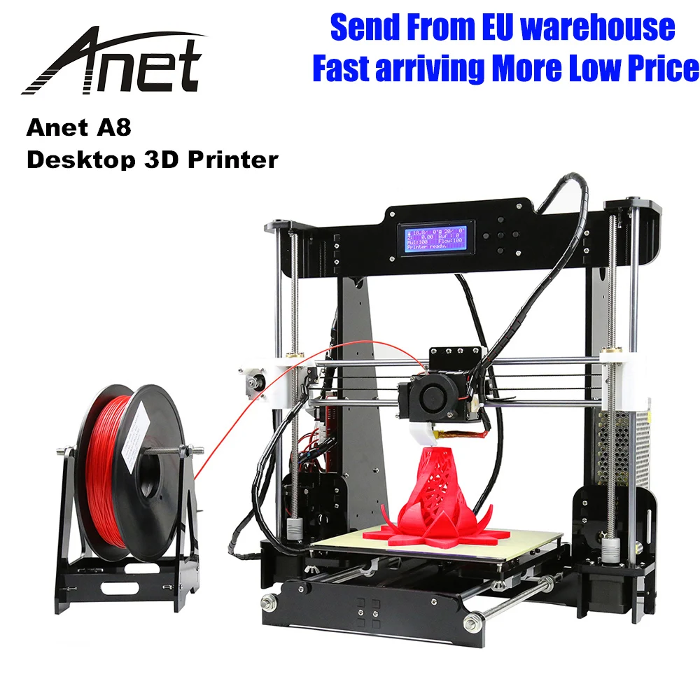 Anet A8 3d принтер Высокая точность имприманта 3D DIY Набор 0 4 мм сопло большого размера