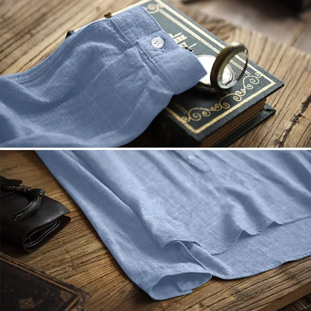 Мужские рубашки модная мужская осенне-зимняя повседневная льняная и хлопковая